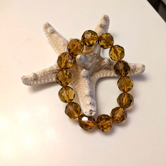 Jewelry - Stretch Bracelet with Faceted Glass Beads